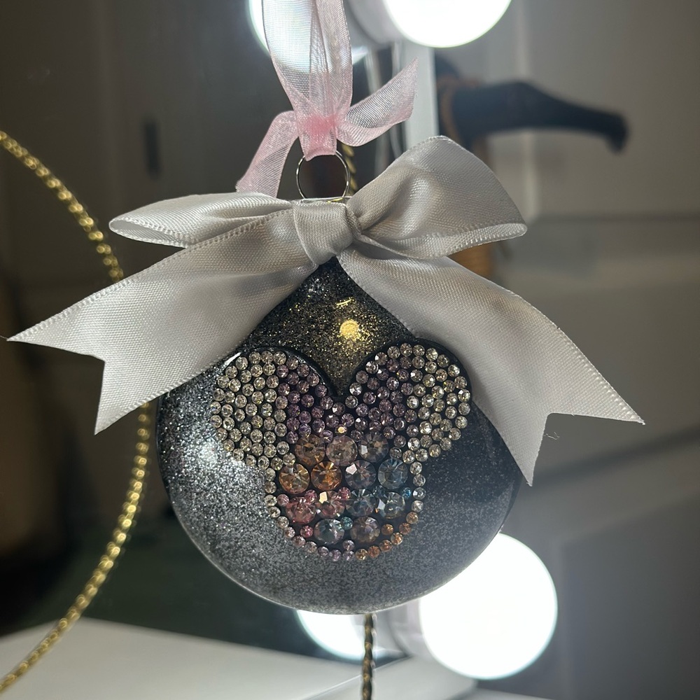 Sparkling Disney Ornament with Bow